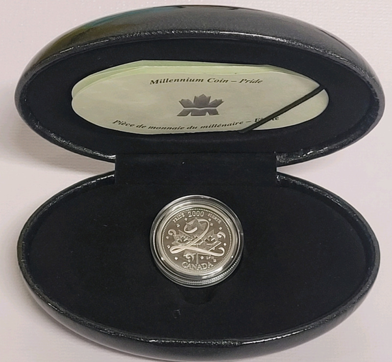 2000 Canadian Sterling Silver Millennium ' Pride ' Quarter in Case
