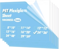 New - Art3D PET Plexiglass Sheets for Crafty Projects , 5-Pack , 24"&times;36"