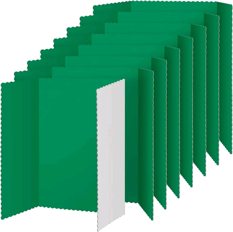 New - 8pc Tri-Fold Display Board Presentation Board , 36"×48" , Green