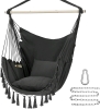 New - Y-STOP Hammock Chair Hanging Rope Swing, Max 500 Lbs, 2 Cushions Included - 2