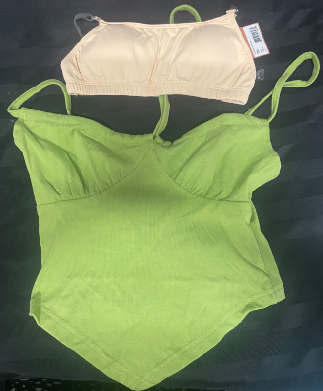 NEW Green Halter Top and Cami Bra size X-Small