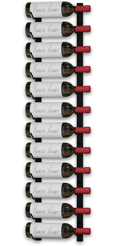 LUXINOVA Wall-Mounted 12 Bottle Wine Rack