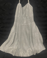 NEW Lovely Day Nina Glitter Tie Back Dress Silver size Small