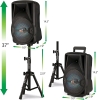 New - QFX PBX-800TWS Rechargeable Portable Bluetooth Speakers w/Stands - 2