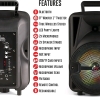 New - QFX PBX-800TWS Rechargeable Portable Bluetooth Speakers w/Stands - 3