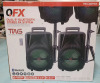 New - QFX PBX-800TWS Rechargeable Portable Bluetooth Speakers w/Stands - 4