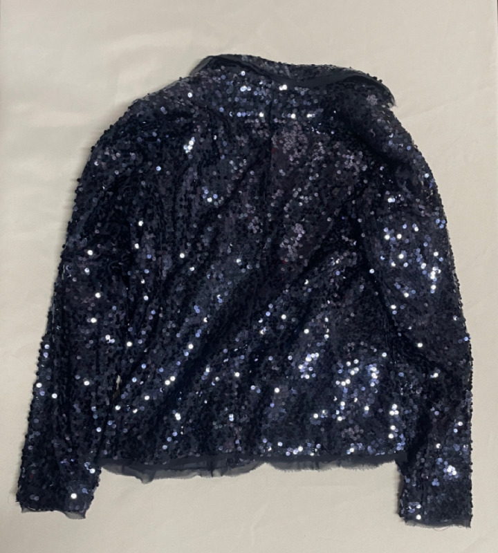 JOAN RIVERS Blue Sequence Jacket Size Small