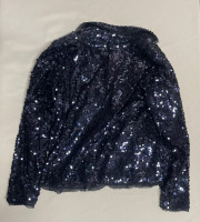 JOAN RIVERS Blue Sequence Jacket Size Small