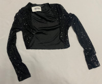 NEW Lovely Day Ola Sequin Bolero Jacket Black size Small