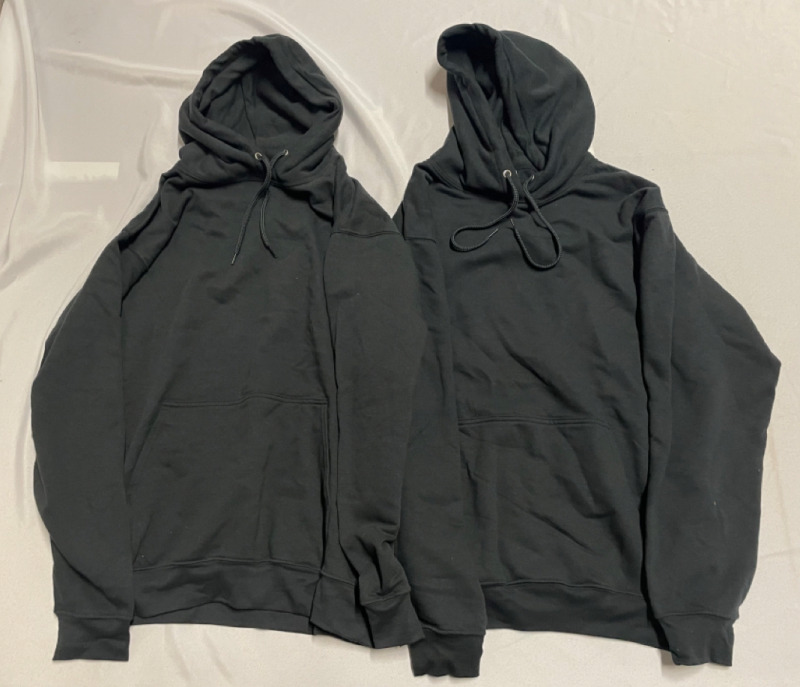 NEW 2 Large ATC Fleece Lined Black Hoodies