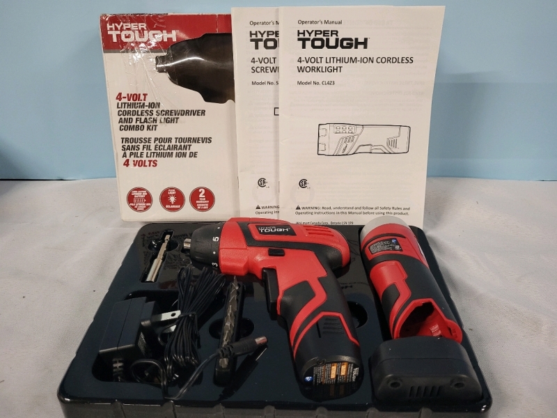Hyper Tough Cordless Screwdriver & Flashlight Combo