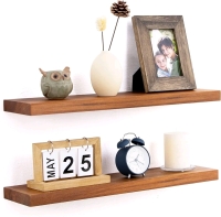 New - Fun Memories 24" Floating Shelves Set of 2 , Natural Wood