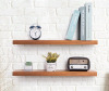 New - Fun Memories 24" Floating Shelves Set of 2 , Natural Wood - 3
