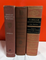 Hardcover copies of English Romantic Writers, Elizabethan Plays and Familiar Quotations