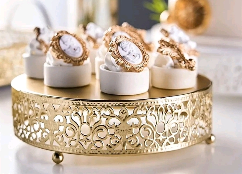 Gold Cake Stand 16" Diameter 2" Tall