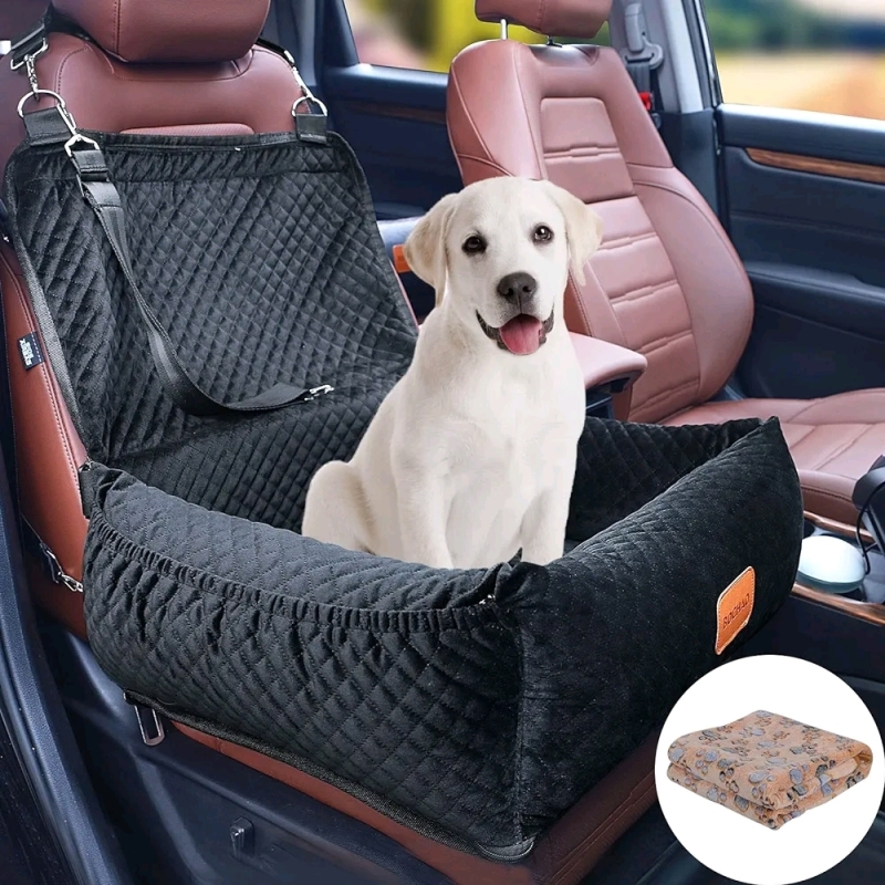 Bochao Dog Car Booster Seat, with Blanket