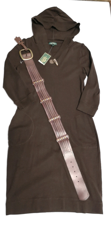 New Ladies Ralph Lauren sz Medium Dress + Belt by Fossil