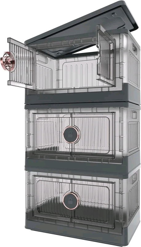 Richang 3-Pack Rotary Lock Closet / Storage Organizer Containers . New