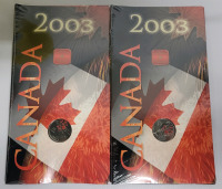 2003 Canadian ' Canada Day ' Colored Quarter , Uncirculated . Sealed , Two (2) Quarters