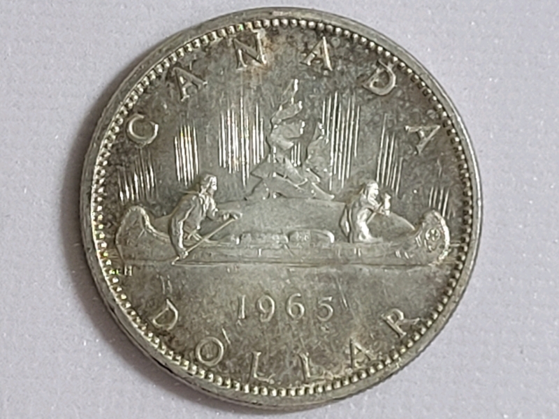 1965 Canadian Sterling Silver One Dollar Coin