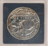 1996 (1796-) Canadian Sterling Silver ' Bicentennial of John McIntosh ' One Dollar Coin