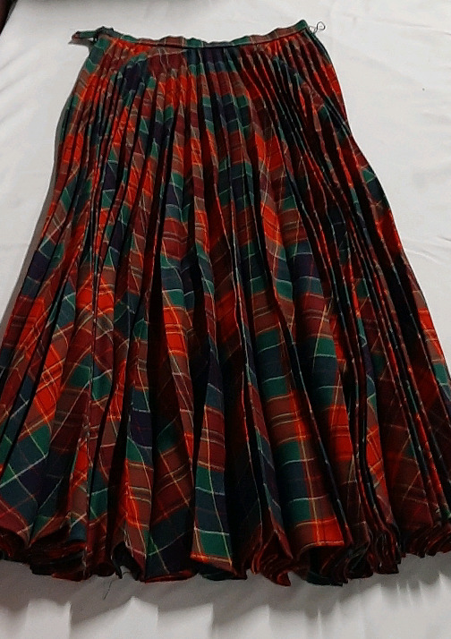 Vintage Buchanan Pleated Tartan Skirt Size 14 Pure Wool