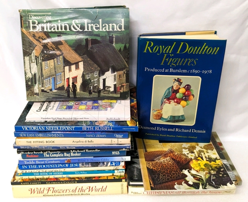 Vintage to Newer Hardcover and Softcover Books (Royal Doulton, Needlework, Niagara+)