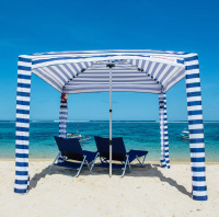NEW COOLCABANA 5 Newport Navy Stripes beach enclosed shelter
