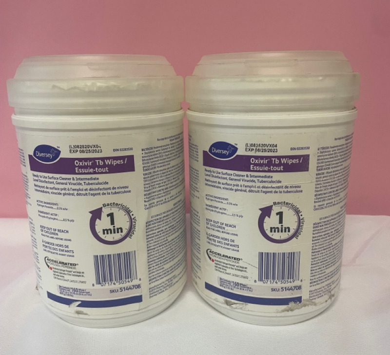 2 New Containers of Oxivir TB Disinfectant Wipes 160 per Container