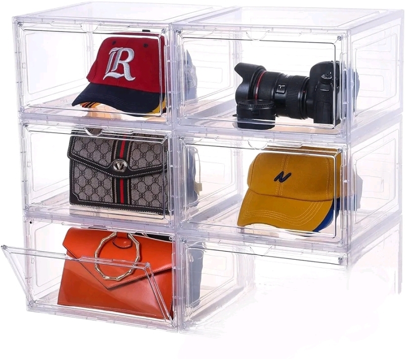 4-5 Clear Acrylic Display Cases with Magnetic Closure Acess Door