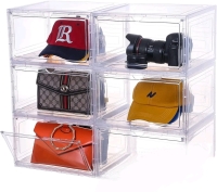 4-5 Clear Acrylic Display Cases with Magnetic Closure Acess Door