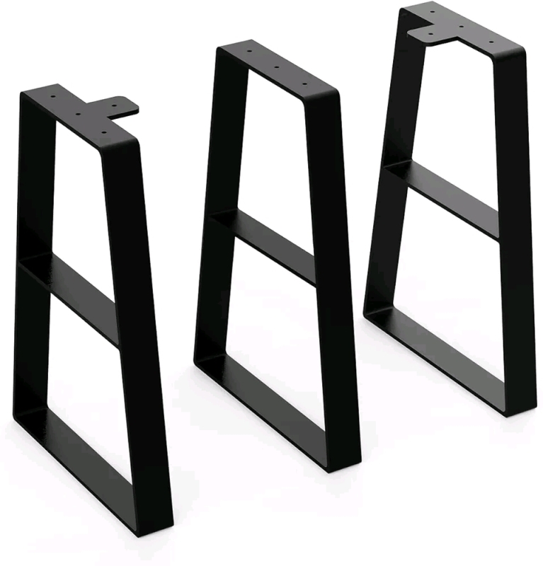 Orgerphy 18“ Black Trapezoid Metal Bench Legs , 3pcs . Heavy Duty Furniture Legs . New