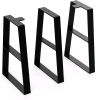 Orgerphy 18&ldquo; Black Trapezoid Metal Bench Legs , 3pcs . Heavy Duty Furniture Legs . New