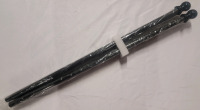 New - 73" Black Curtain Rods w/Round Finial Ends , 2-Pack