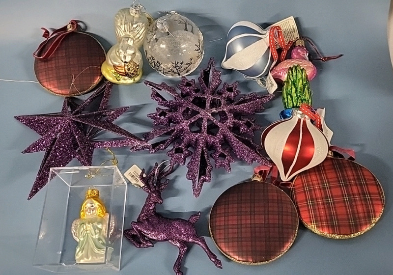 12 Christmas Ornaments - Most are New