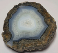 Vintage Geode Half Cut Rock Display Agate , measures 3.5" diameter