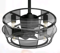 Alescu 18'' Caged Ceiling Fan with Lights . Returned Item , Untested
