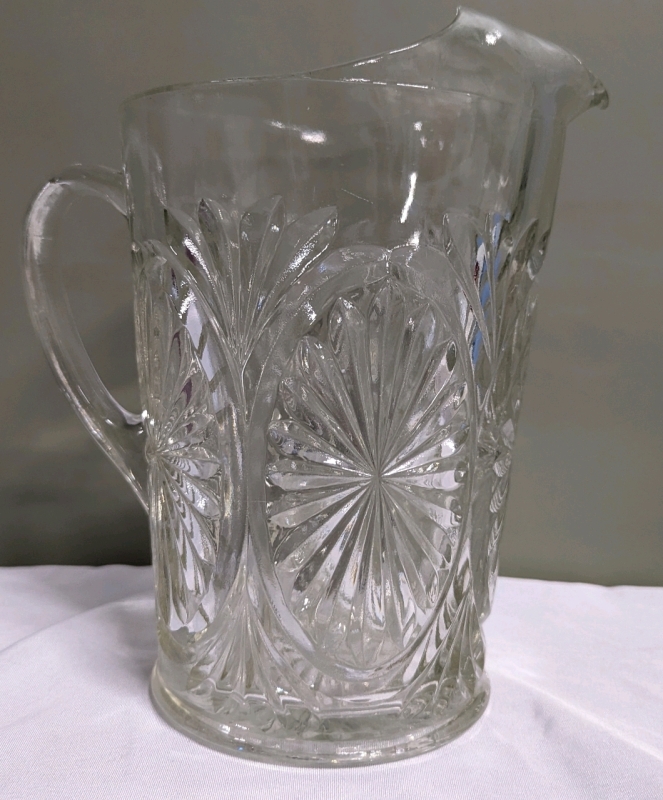 9" Tall Glass Pitcher.