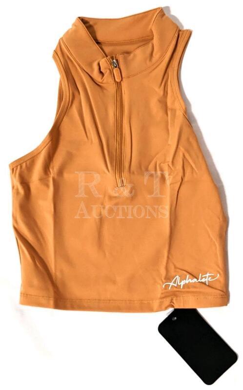 New ALPHALETE Women's Pulse Zip Tank Top Size Small (Sun Kissed)