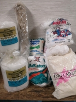Large lot of Crafting Poly-Fil + Quilt Batting + Burlap