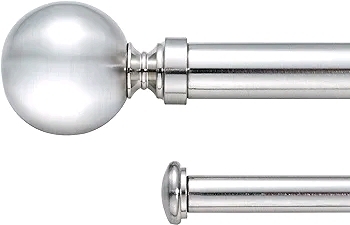New Amazon Basics Double Curtain Rods - Nickel 72-144"