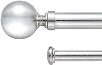 New Amazon Basics Double Curtain Rods - Nickel 72-144"