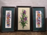 Vintage Framed Stitch Art & Floral Prints