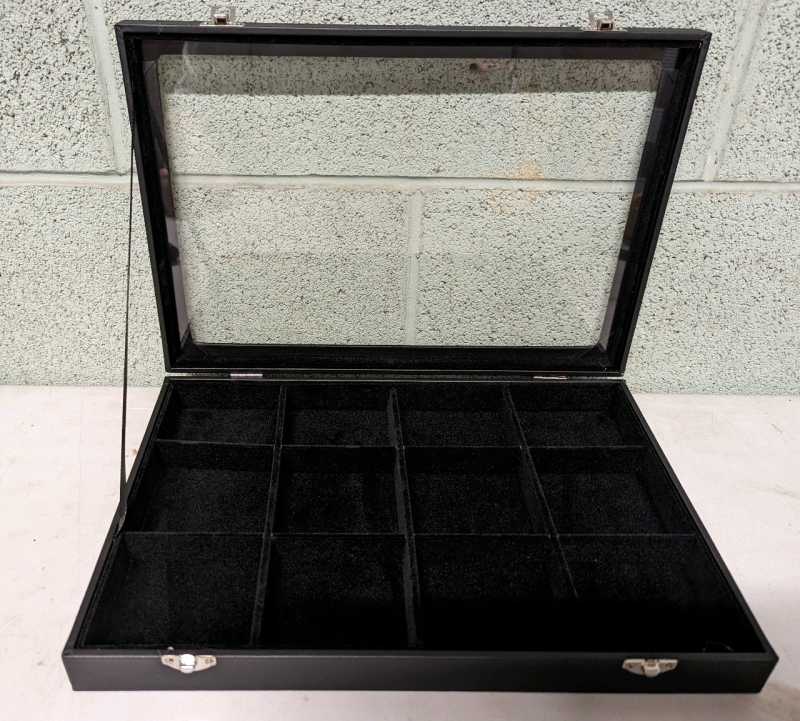 New Organizational Display Case with 12 Compartments.