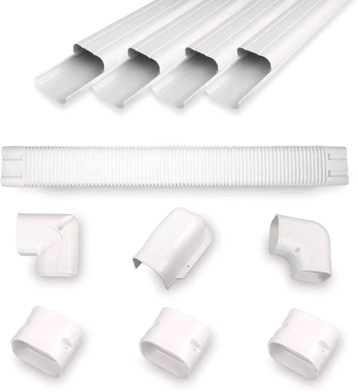 MOOITEK 4" PVC Decorative Line Set Cover Kit for Ductless Mini Split Air Conditioners New