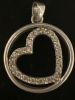 925 Heart Pendant Clear Stones 925 Sterling Chain - 4