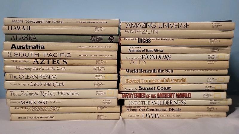 26 Vintage National Geographic Society Hardcover Books