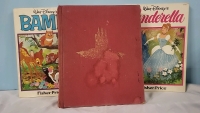 3 Vintage Disney Books - Bambi , Cinderella +