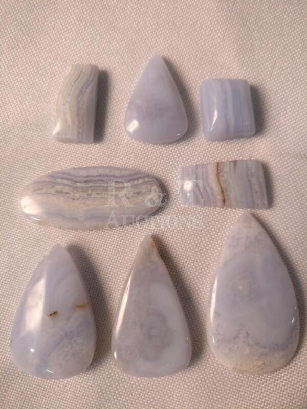 Gemkora Natural Blue Lace Agate Gemstones - 100 Cts