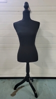 Female Mannequin Bust on Wood Stand - 50" Total Height